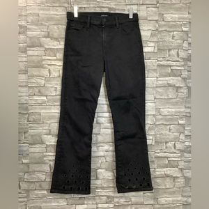 J Brand Selena Mid-rise Cropped Bootcut Black Eyelet jeans 28 (w125)
